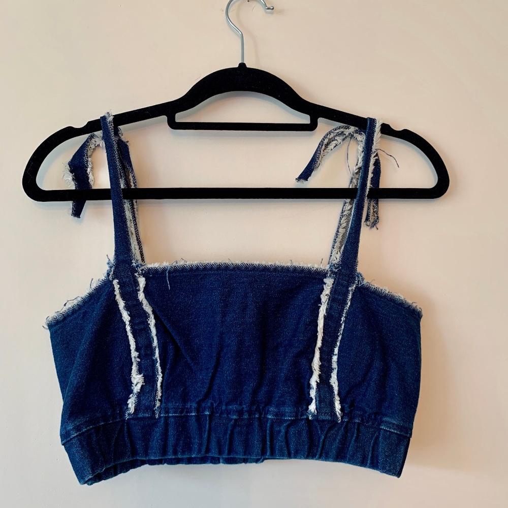 Cropped Denim Tank